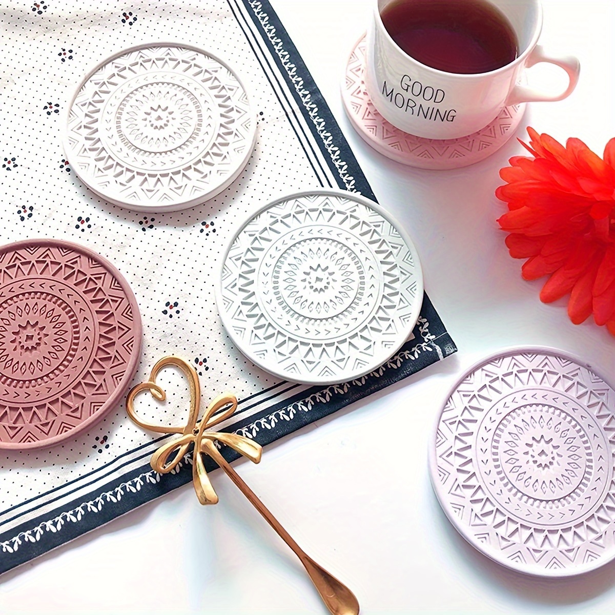 Flower Coaster Silicone Mold E - Coaster Mold Round incelemesi ve fiyatı