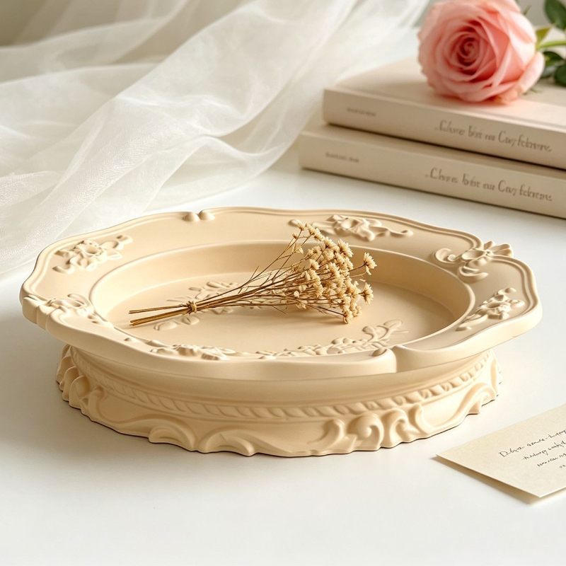 Elegant Vintage Baroque Lace S - Coaster Mold Round incelemesi ve fiyatı