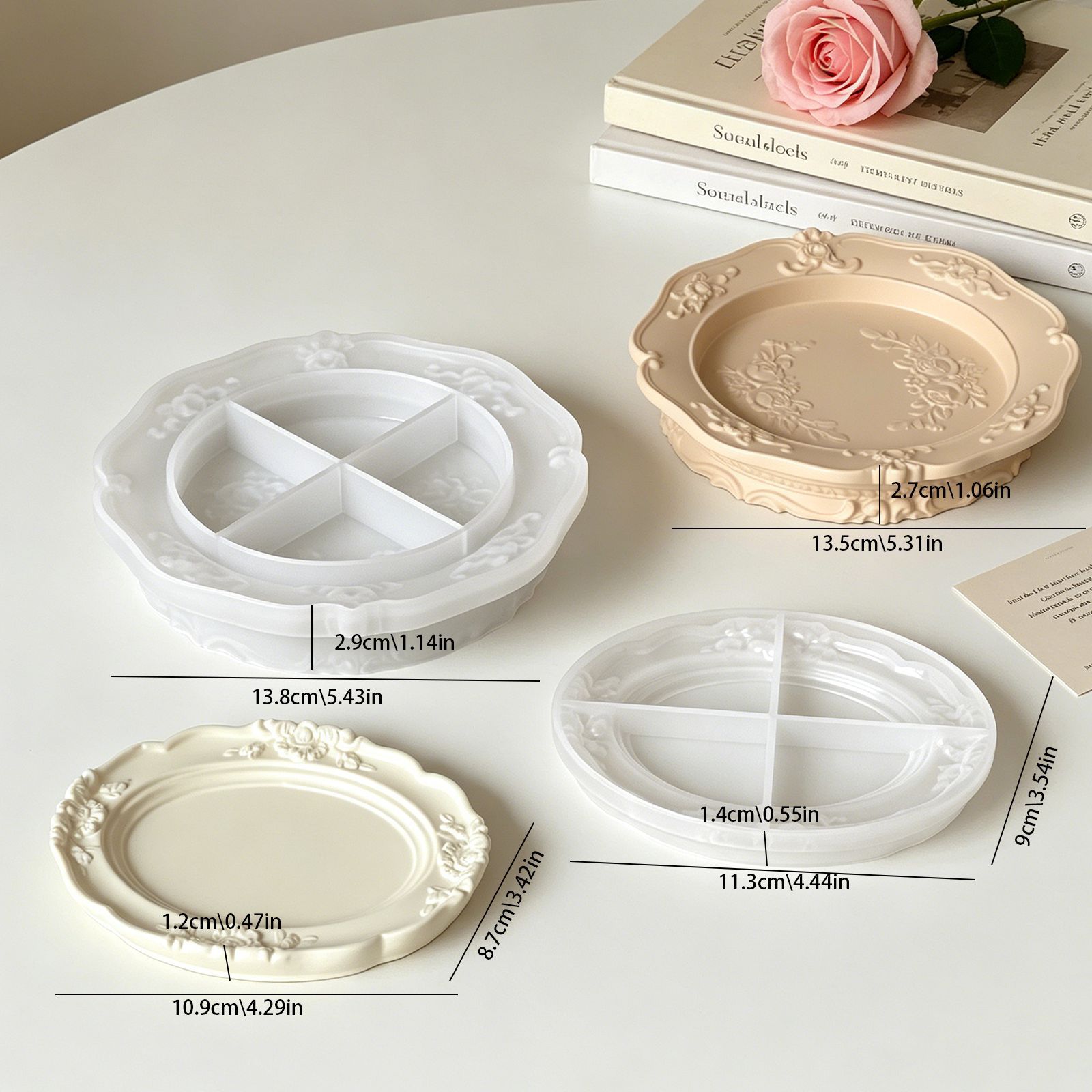 Elegant Vintage Baroque Lace S - Coaster Mold Round incelemesi ve fiyatı