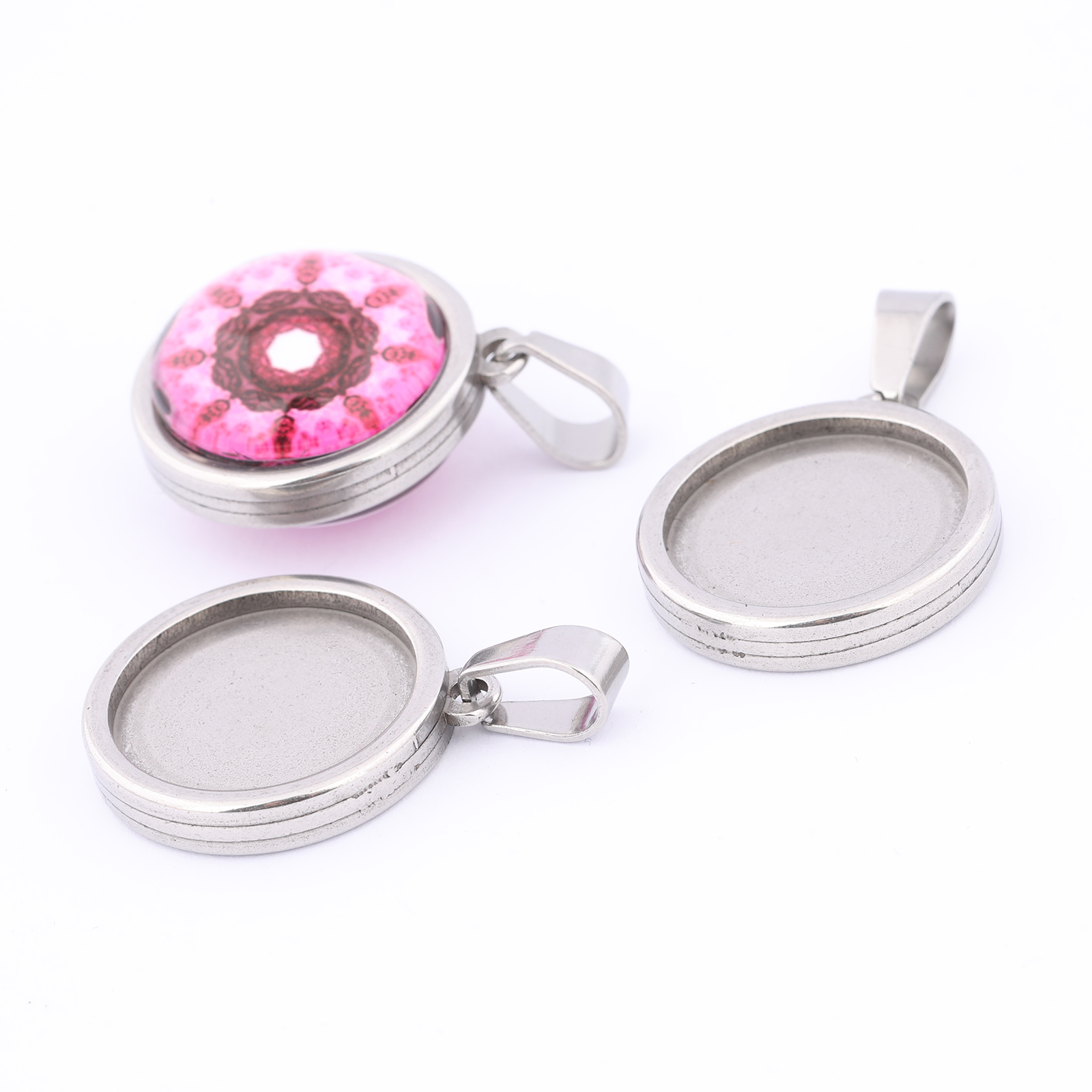 5pcs Stainless Steel Gold Plat - Bezels Set Pendant incelemesi ve fiyatı