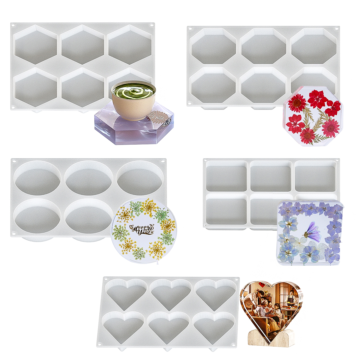 6 Holes Coaster Silicone Mold  - Silicone Mold Tray incelemesi ve fiyatı