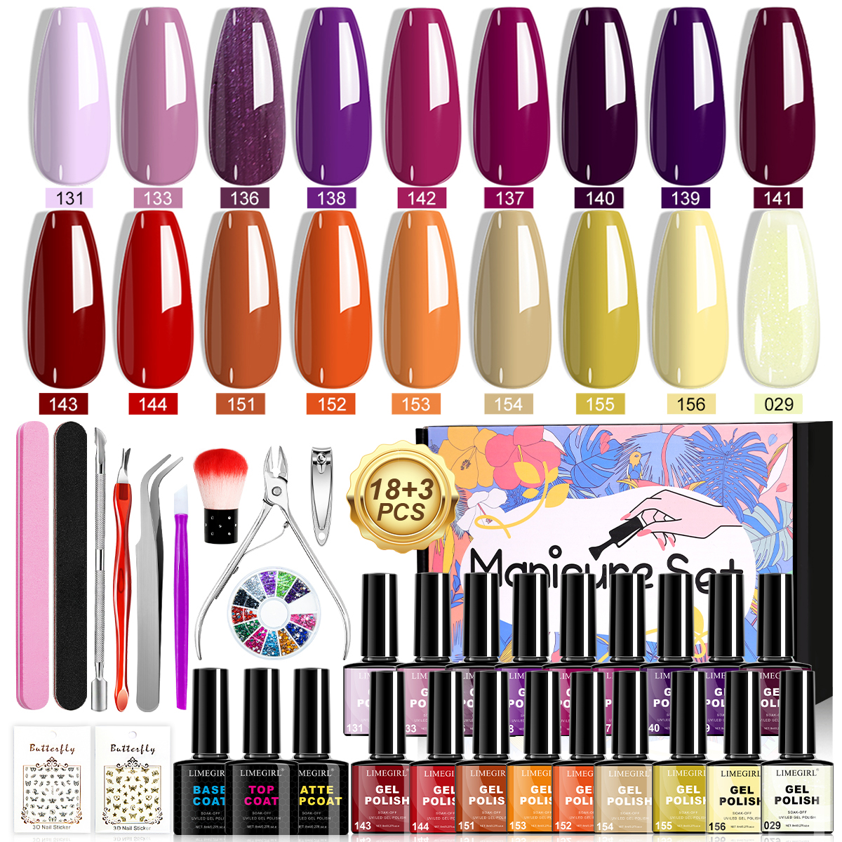 LIMEGIRL 18 PCS Gel Nail Polis - Resin Glitter Pack incelemesi ve fiyatı