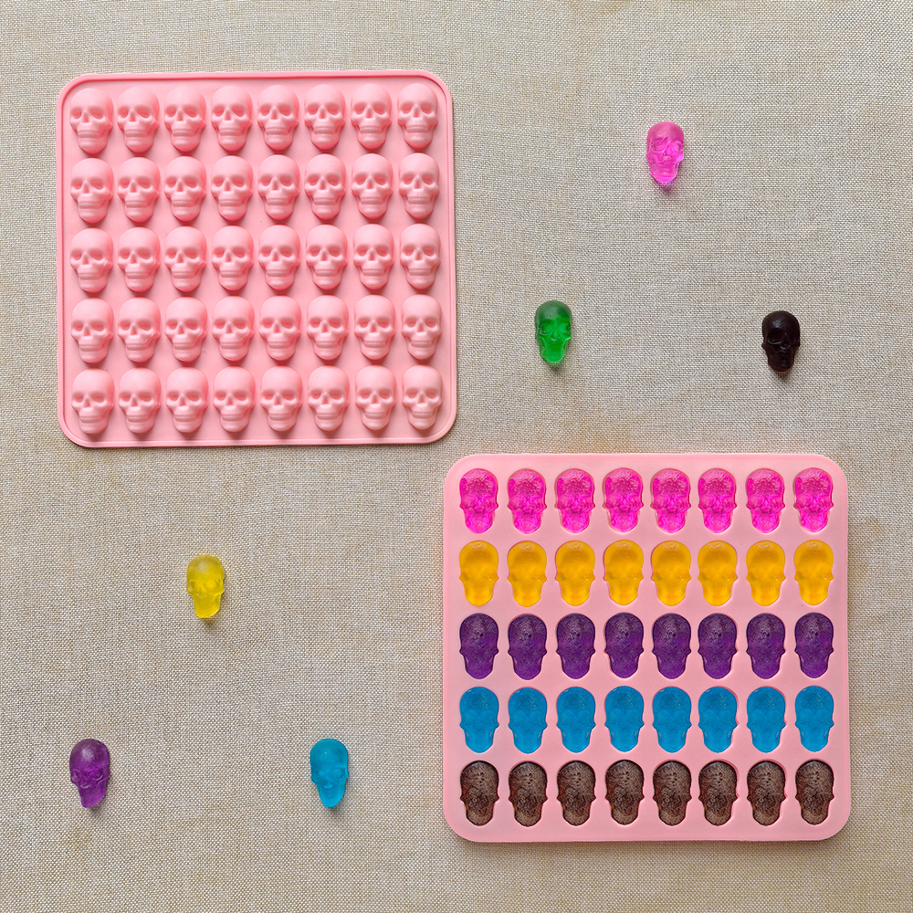 1pc 40 hole skull shaped bakin - Silicone Mold Tray incelemesi ve fiyatı