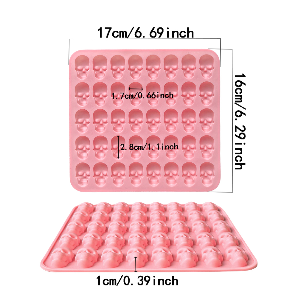 1pc 40 hole skull shaped bakin - Silicone Mold Tray incelemesi ve fiyatı