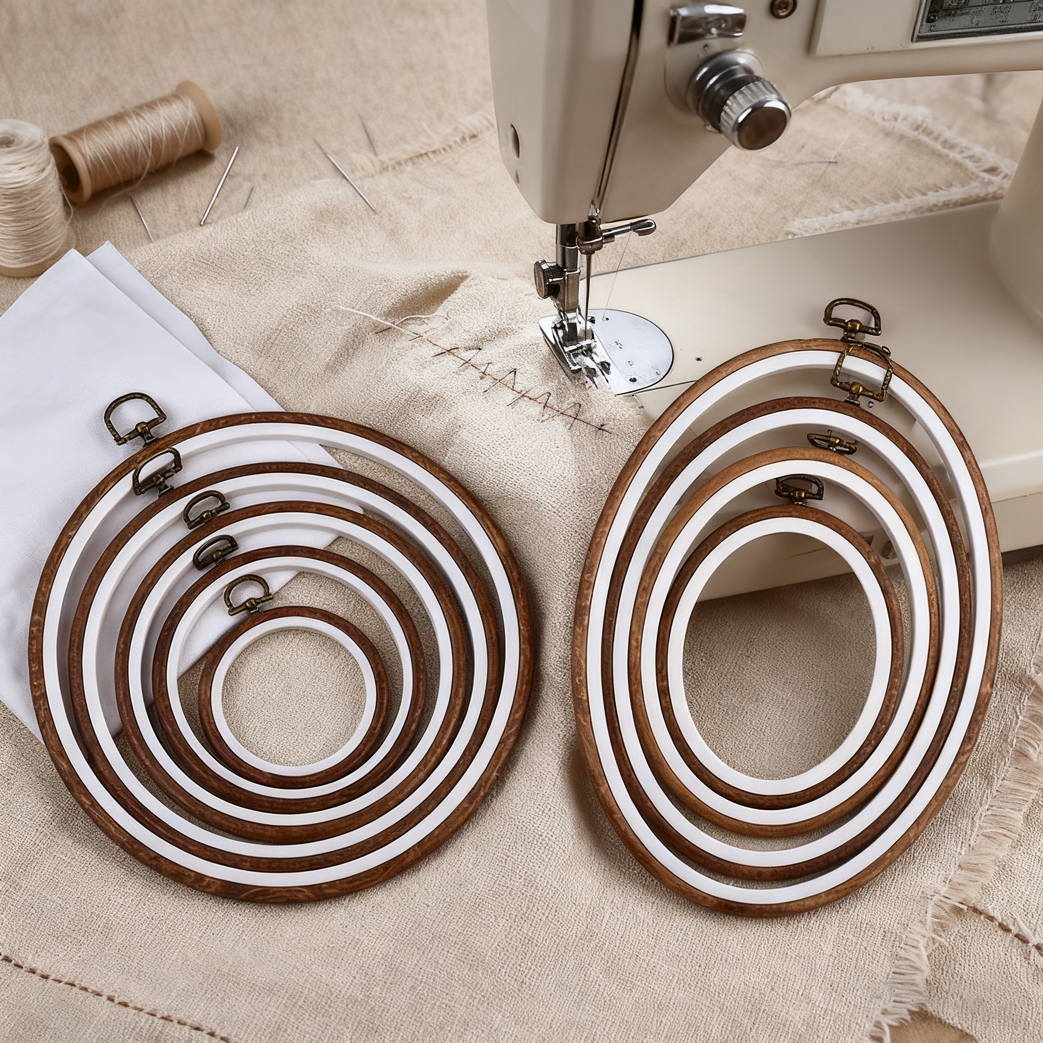 10PCS Sewing Tool Round Oval I - Wood Ring Blank incelemesi ve fiyatı