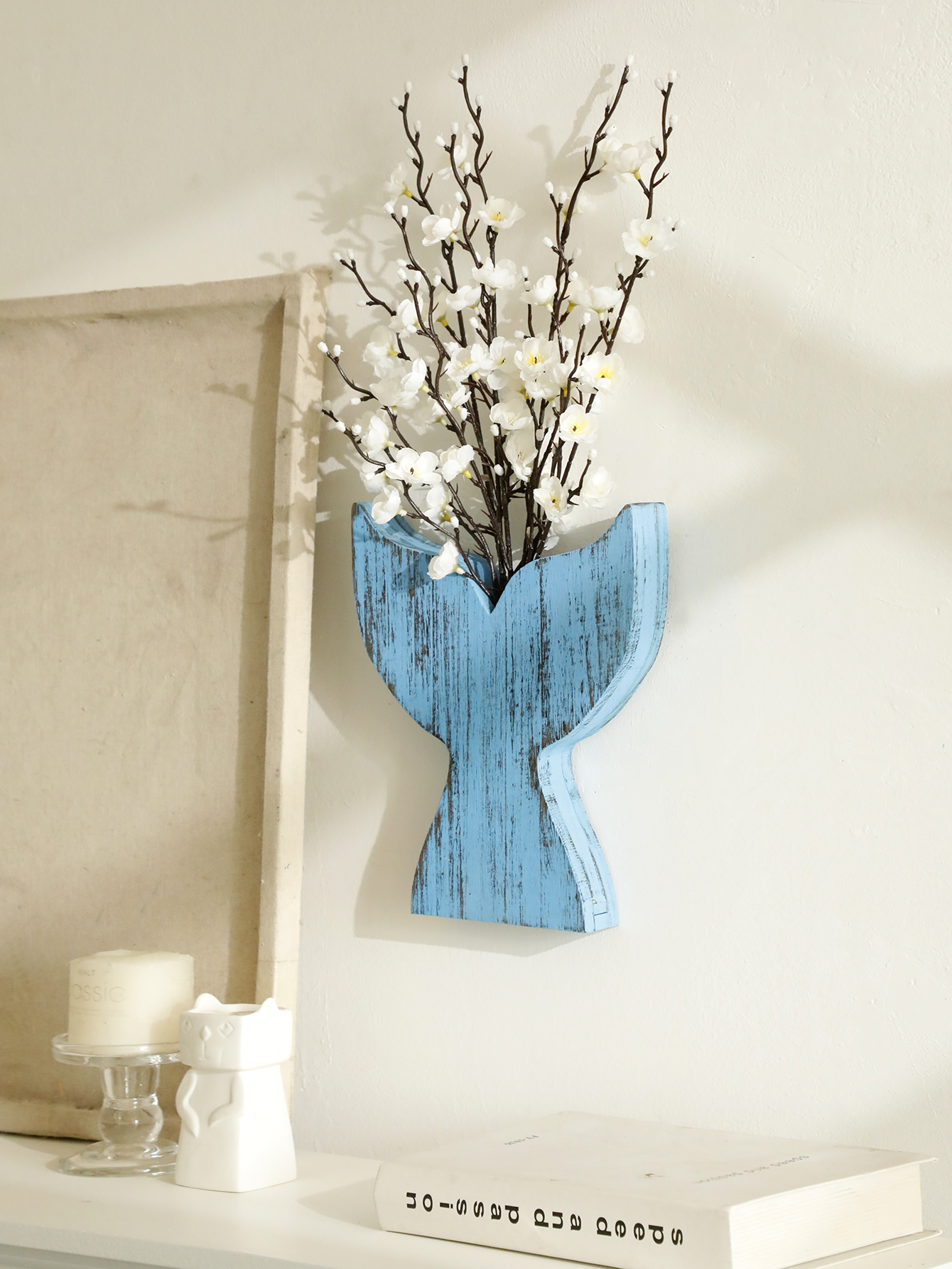 Nautical Wooden Vase Whale Tai - Dried Flower Bulk incelemesi ve fiyatı