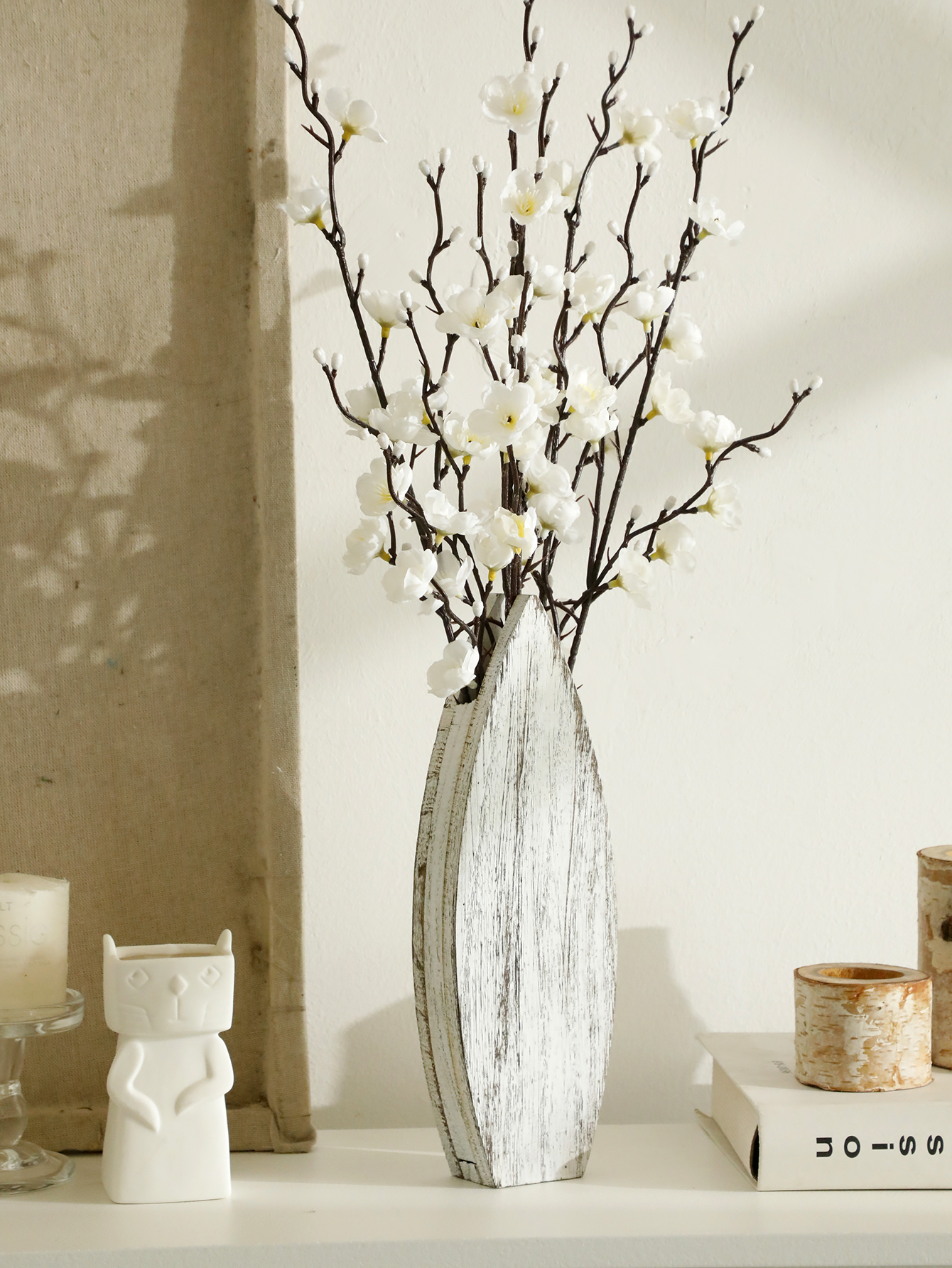 Nautical Wooden Vase Whale Tai - Dried Flower Bulk incelemesi ve fiyatı