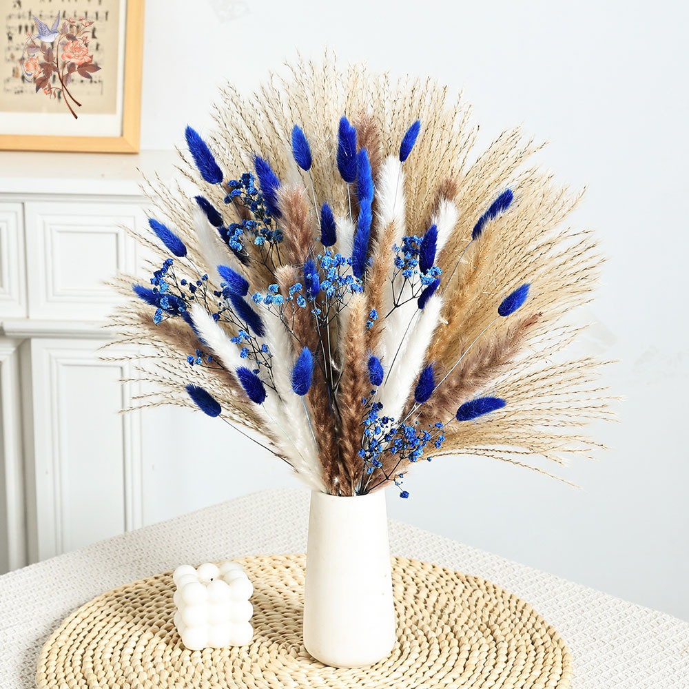 70 Stem Blue Fluffly Rabbit Ta - Dried Flower Bulk incelemesi ve fiyatı