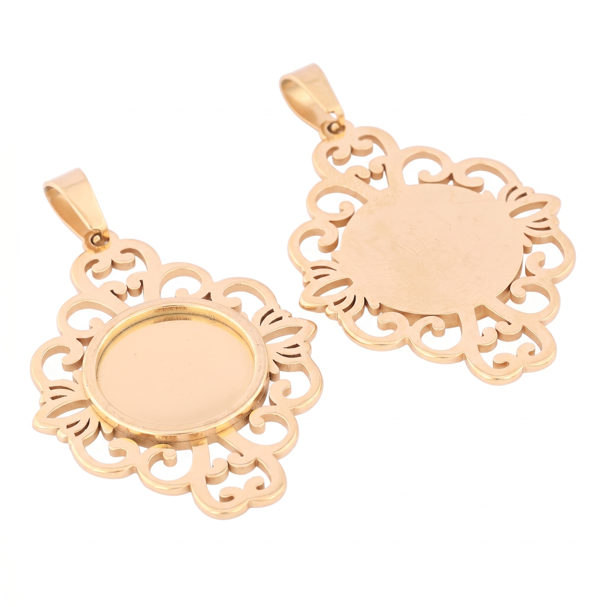 5pcs Stainless Steel Filigree  - Bezels Set Pendant incelemesi ve fiyatı