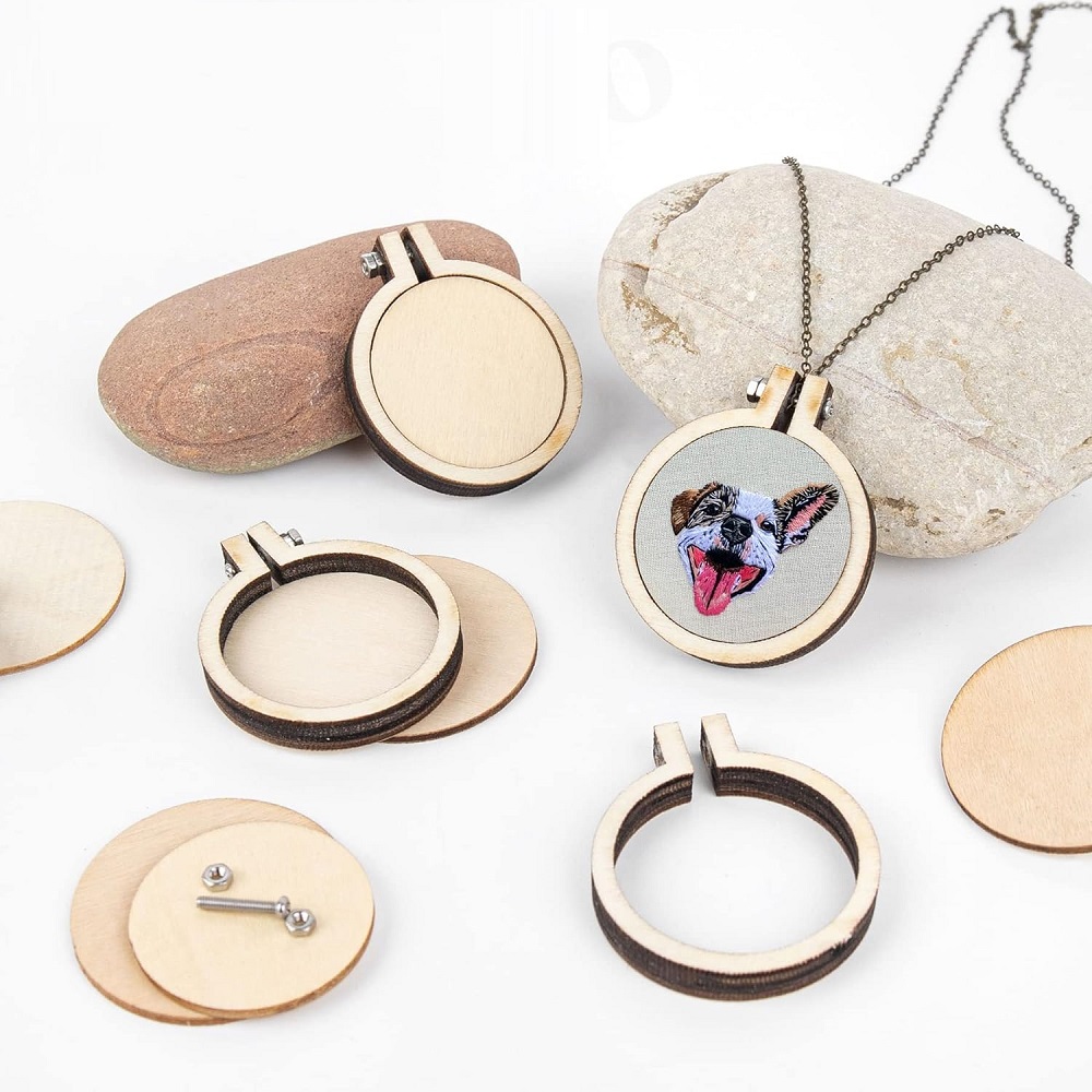 10PCS Mini Embroidery Hoop Woo - Wood Ring Blank incelemesi ve fiyatı