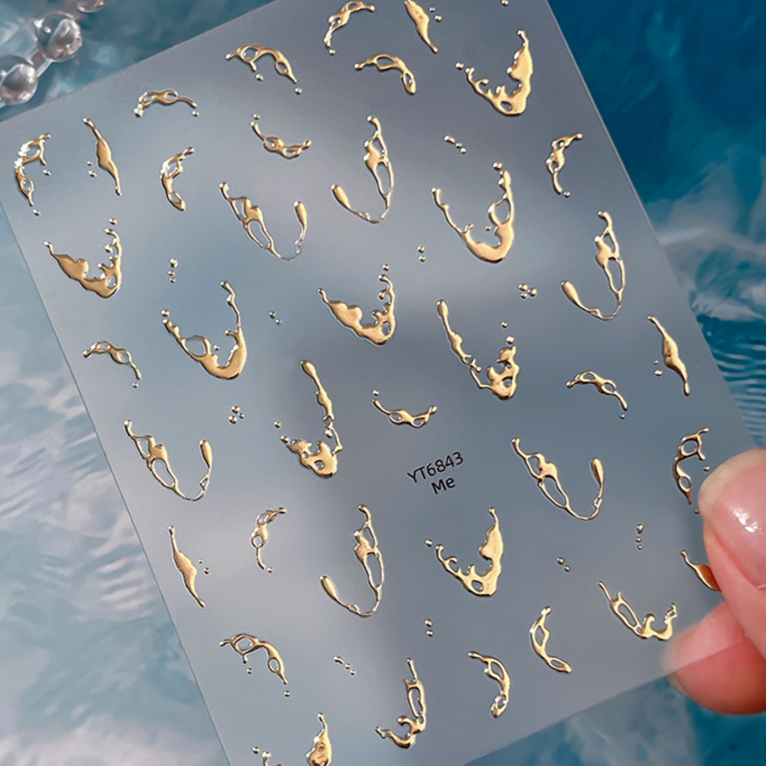 Gold Foil Water Splash 5D Nail - Gold Foil Flakes incelemesi ve fiyatı