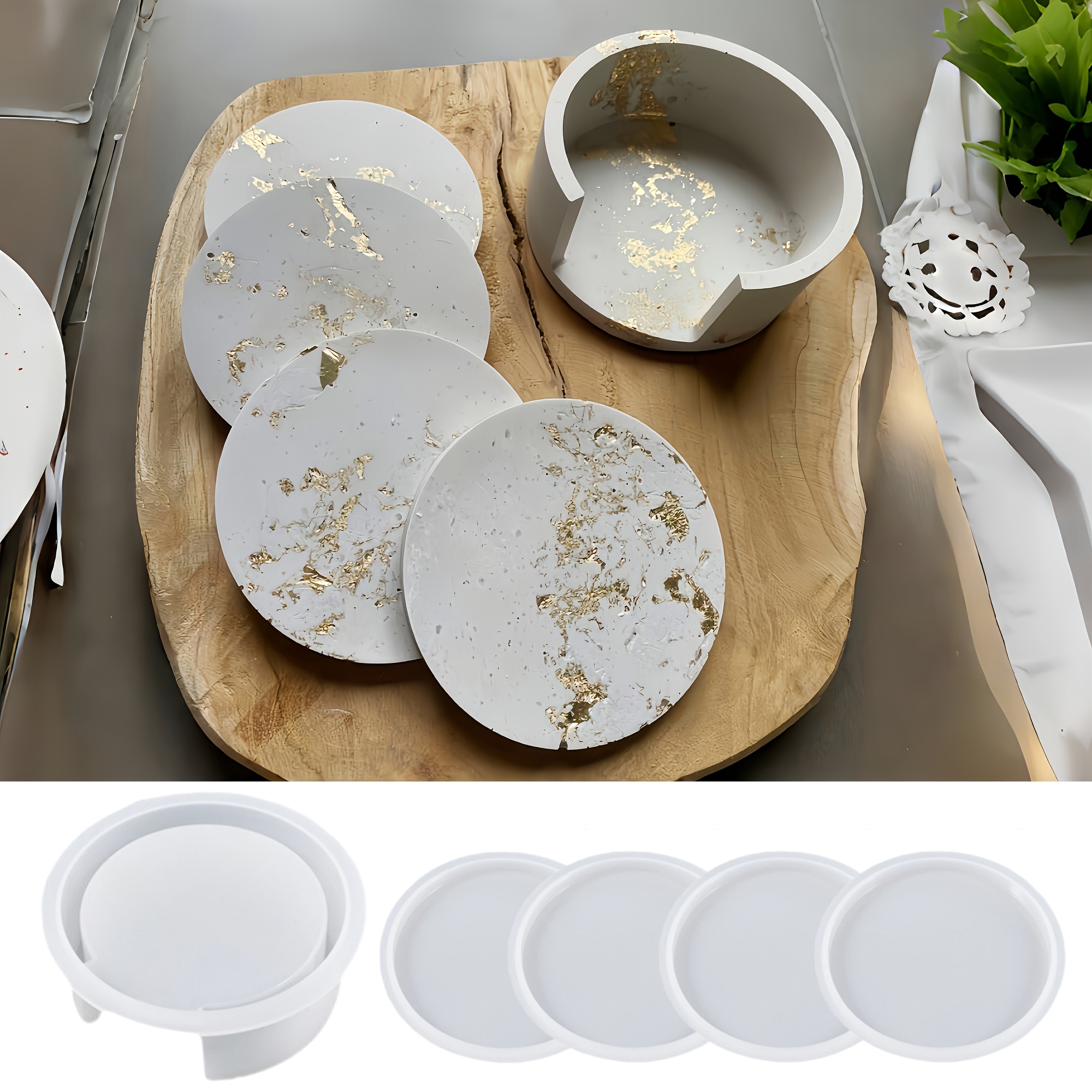 5pcs Round Coaster Silicone Mo - Coaster Mold Round incelemesi ve fiyatı