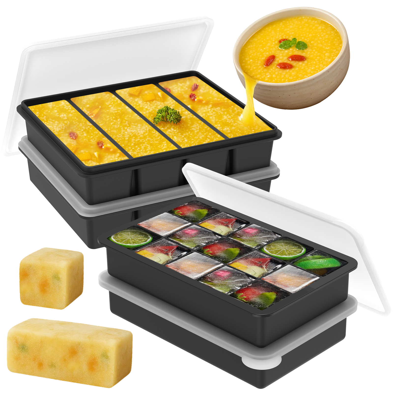 4 Pack Silicone Freezer Tray w - Serving Tray Mold incelemesi ve fiyatı