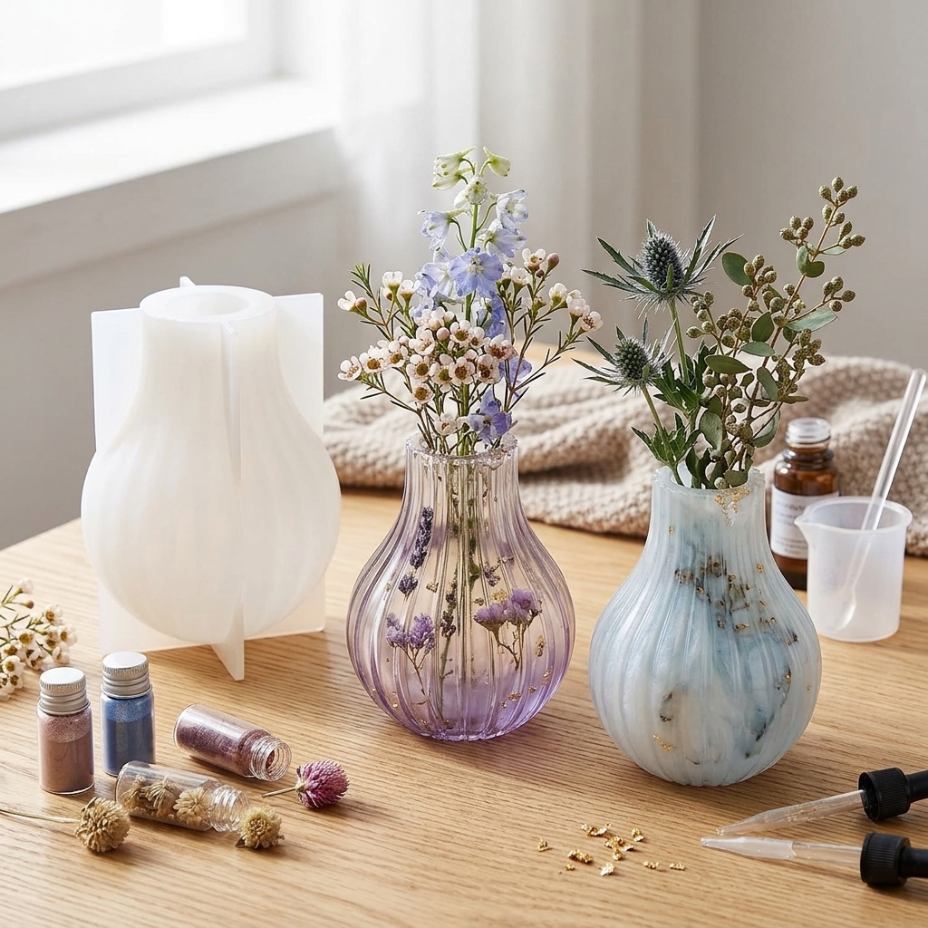 Silicone Vase Mold with Stripe - Resin Craft Ideas incelemesi ve fiyatı
