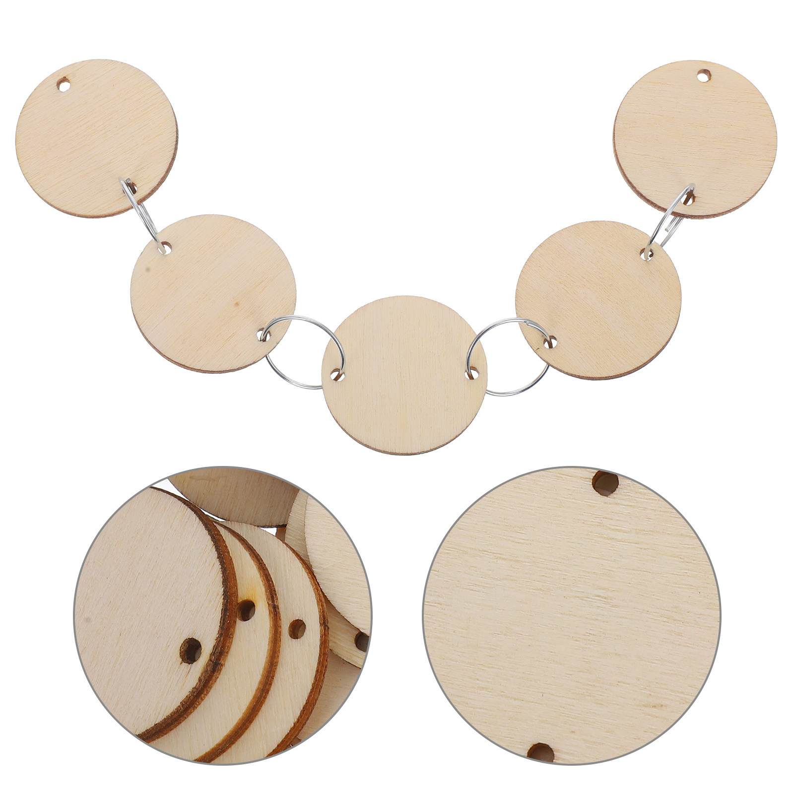 100Pcs Round Wood Chips Calend - Wood Ring Blank incelemesi ve fiyatı