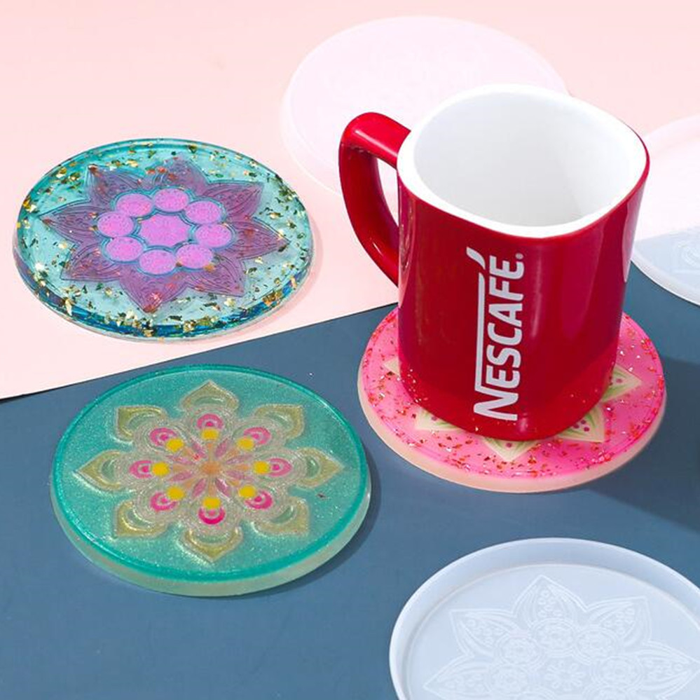 1Pcs Round Coaster Resin Silic - Coaster Mold Round incelemesi ve fiyatı