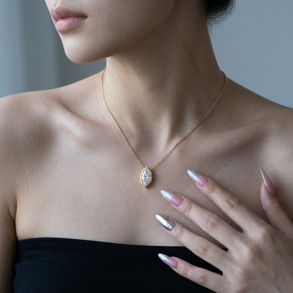 3Carat Bezel Set Marquise Cut  - Bezels Set Pendant incelemesi ve fiyatı