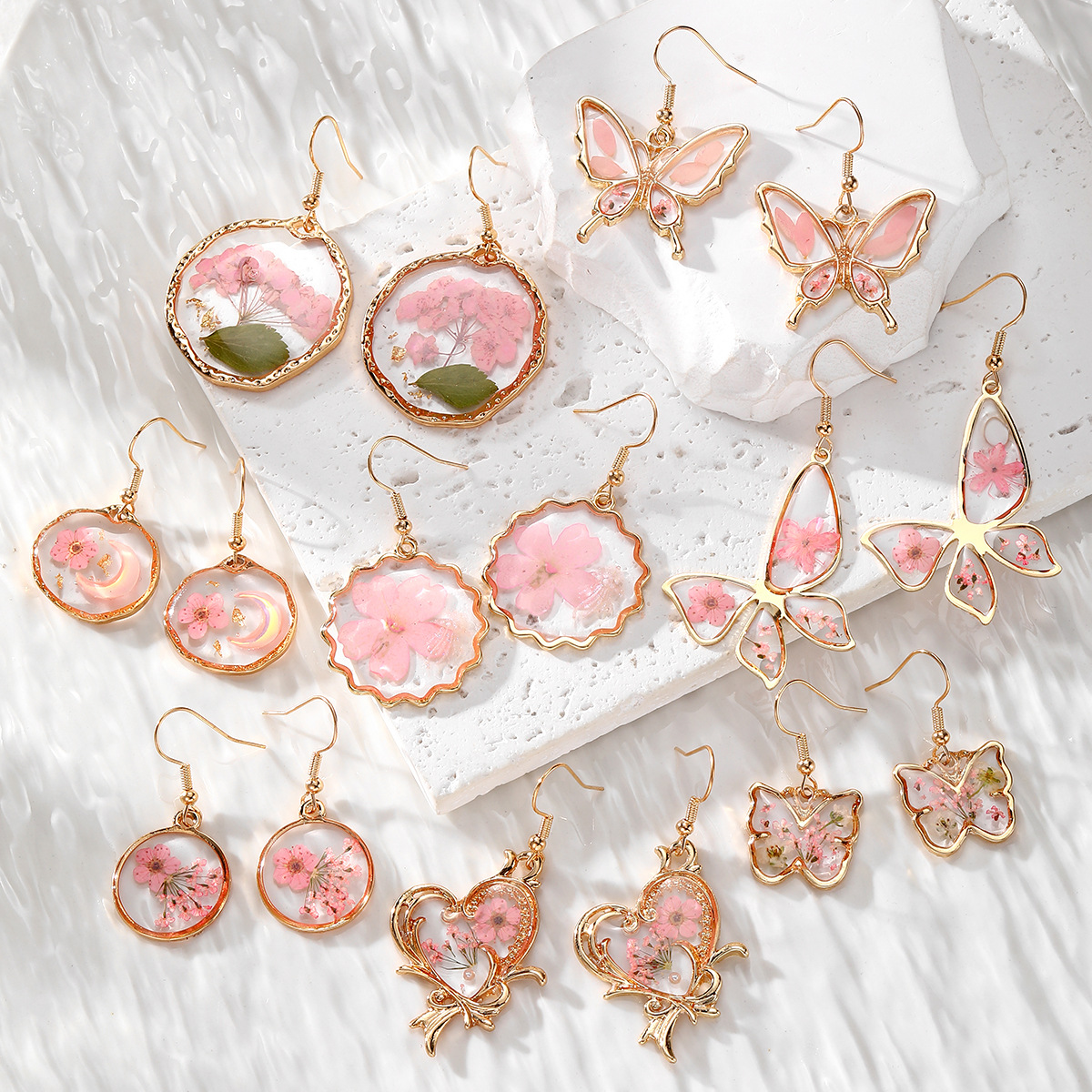 New Dried Flower Dangle Earrin - Dried Flower Bulk incelemesi ve fiyatı