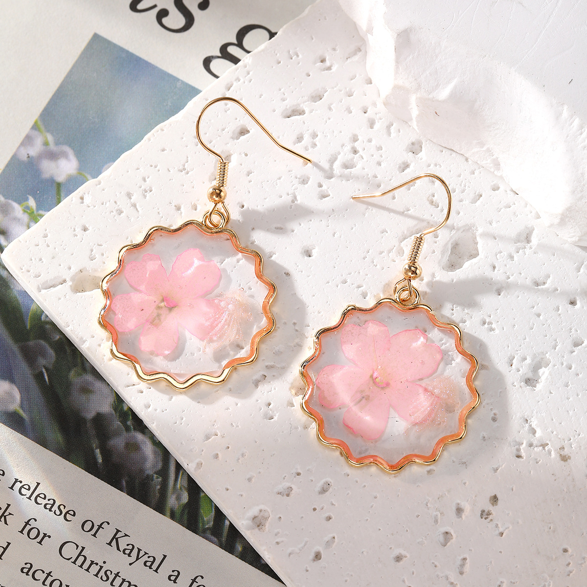 New Dried Flower Dangle Earrin - Dried Flower Bulk incelemesi ve fiyatı