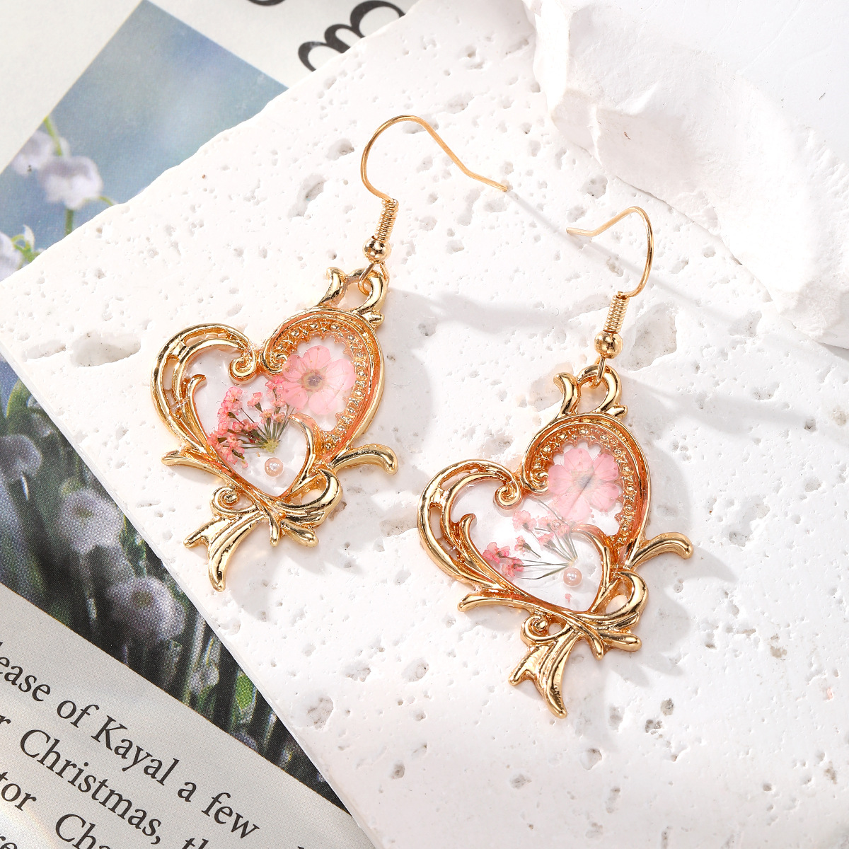 New Dried Flower Dangle Earrin - Dried Flower Bulk incelemesi ve fiyatı