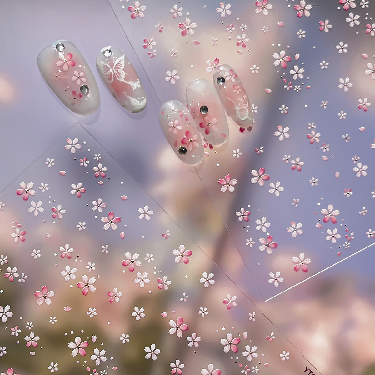 1pc Tulip Nail Stickers Exquis - Gold Foil Flakes incelemesi ve fiyatı