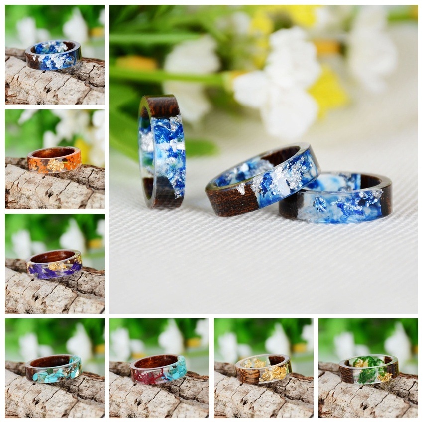 Creative Wooden Resin Ring for - Dried Flower Bulk incelemesi ve fiyatı