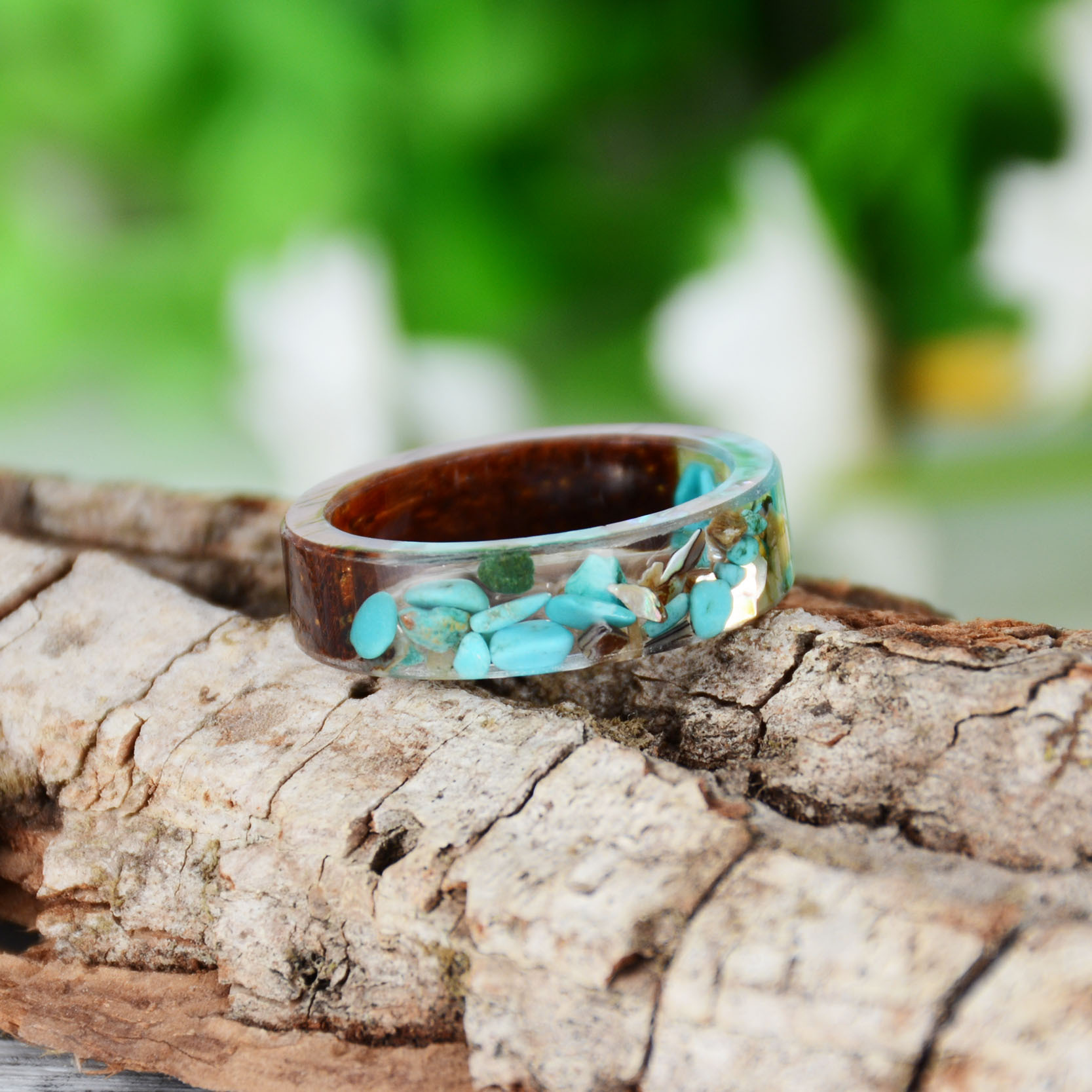 Creative Wooden Resin Ring for - Dried Flower Bulk incelemesi ve fiyatı