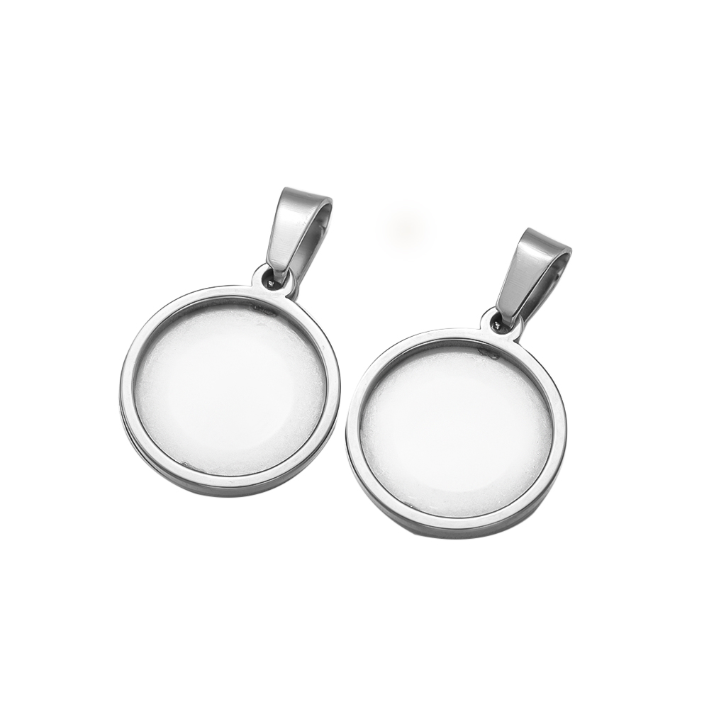 5Pcs/Lot Stainless Steel Round - Bezels Set Pendant incelemesi ve fiyatı
