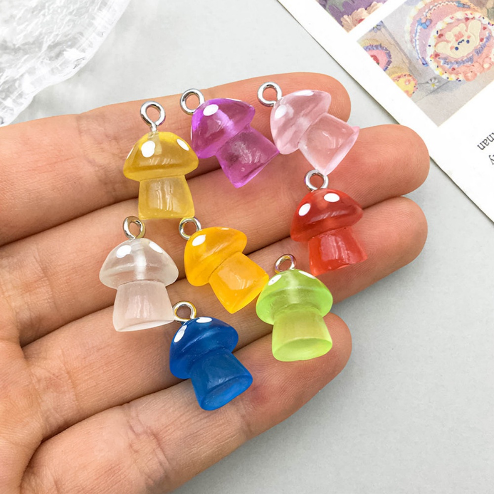16pcs Luminous Mushroom Charms - Resin Craft Projects incelemesi ve fiyatı