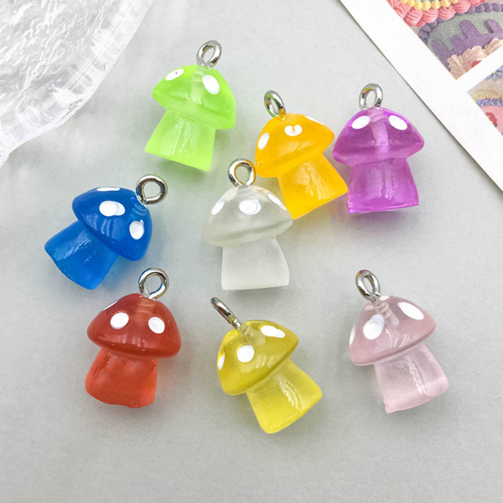 16pcs Luminous Mushroom Charms - Resin Craft Projects incelemesi ve fiyatı