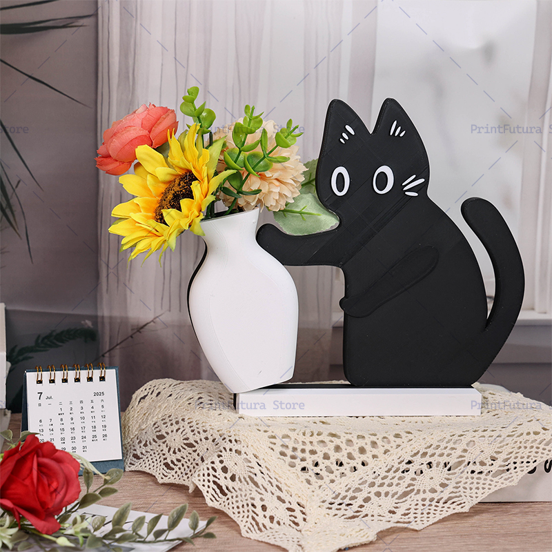 3D Printed Naughty Kitten Vase - Dried Flower Bulk incelemesi ve fiyatı