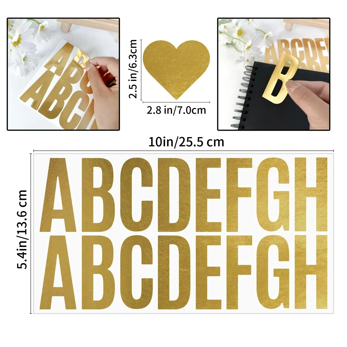 100 Pcs 6 Sheets Gold Letter S - Gold Foil Flakes incelemesi ve fiyatı