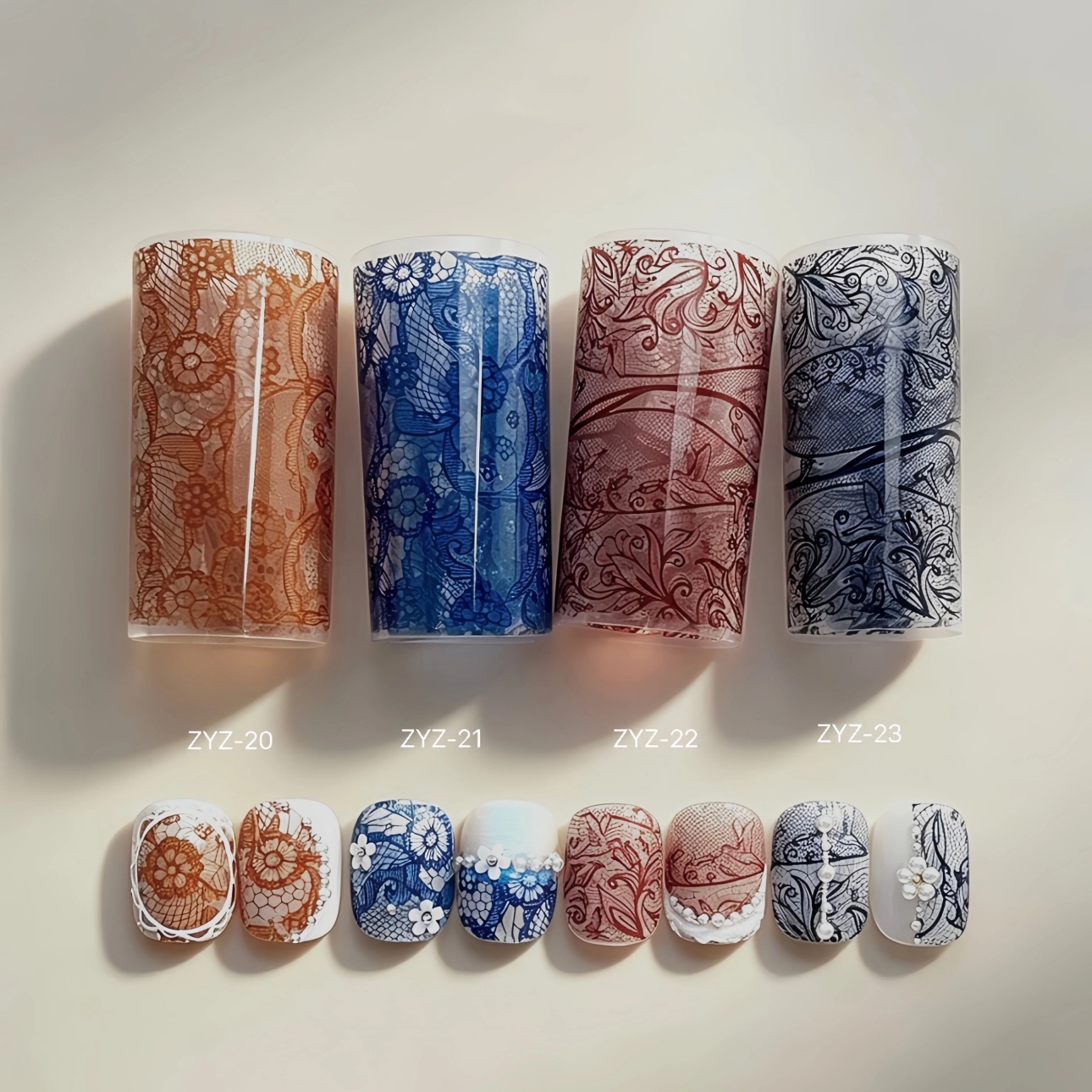 10 Rolls Red Lace Nail Foils f - Gold Foil Flakes incelemesi ve fiyatı