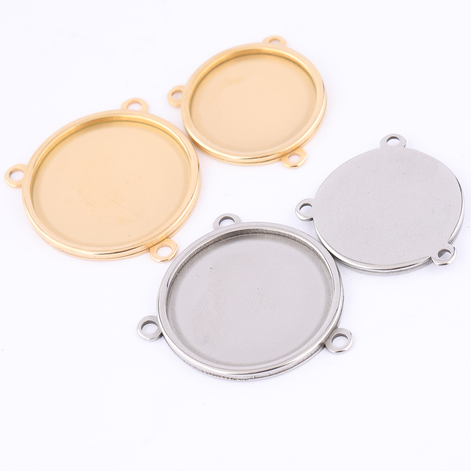 5pcs Stainless Steel Gold Plat - Bezels Set Pendant incelemesi ve fiyatı