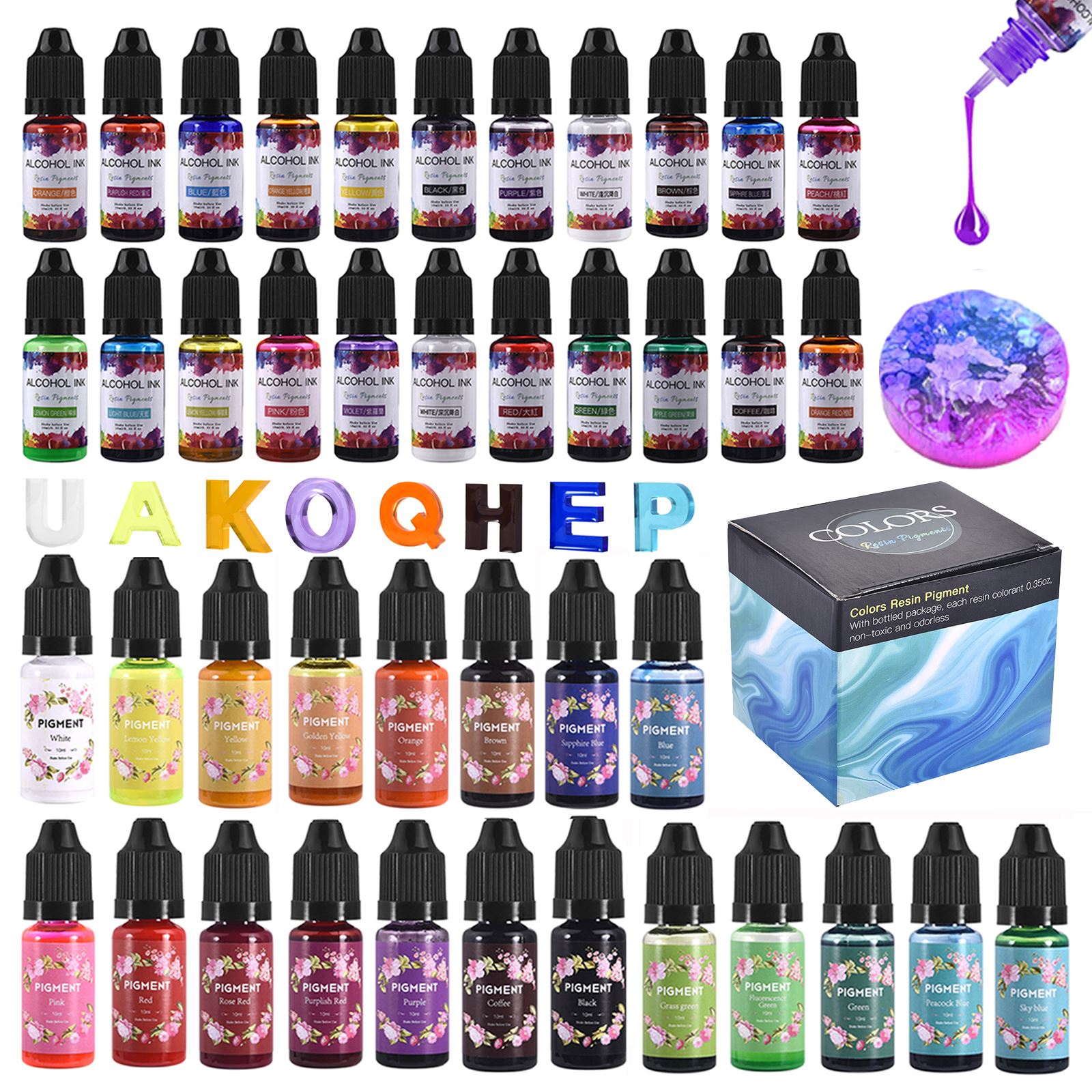 1 Set Resin Pigment Kit Art In - Resin Dye Alcohol incelemesi ve fiyatı